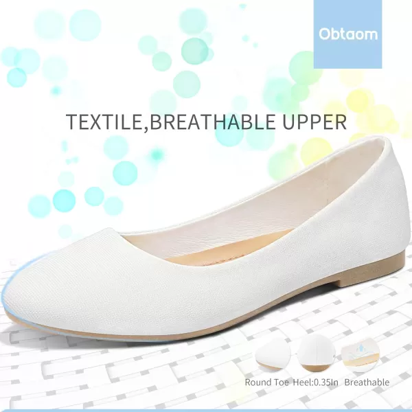 Obtaom Round Toe Women Flat Shoes Slip on Girls Dress Black Ballet Flats