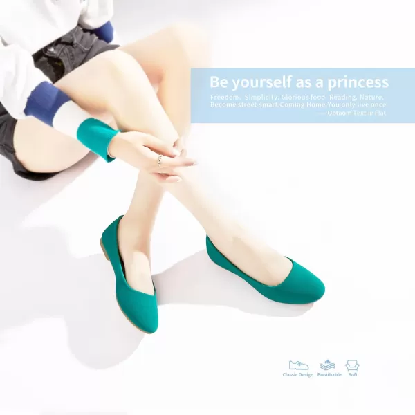 Obtaom Round Toe Women Flat Shoes Slip on Girls Dress Black Ballet Flats