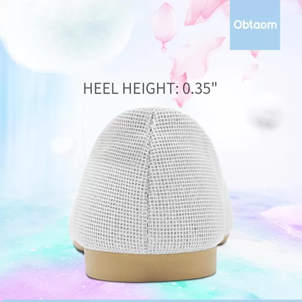 Obtaom Round Toe Women Flat Shoes Slip on Girls Dress Black Ballet Flats