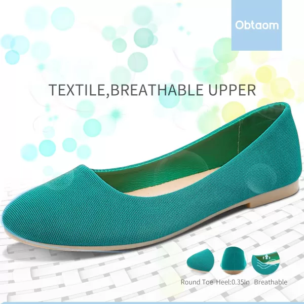 Obtaom Round Toe Women Flat Shoes Slip on Girls Dress Black Ballet Flats