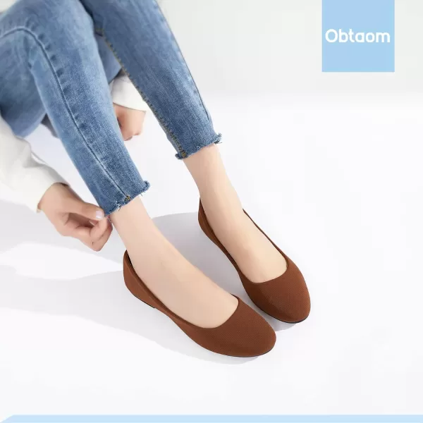 Obtaom Round Toe Women Flat Shoes Slip on Girls Dress Black Ballet Flats