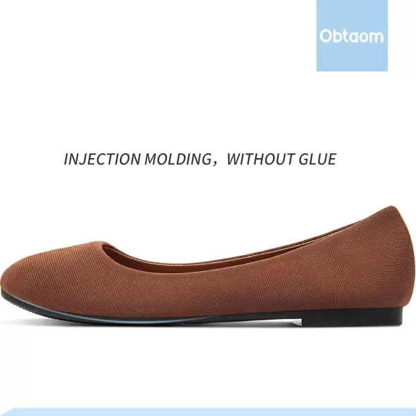 Obtaom Round Toe Women Flat Shoes Slip on Girls Dress Black Ballet Flats