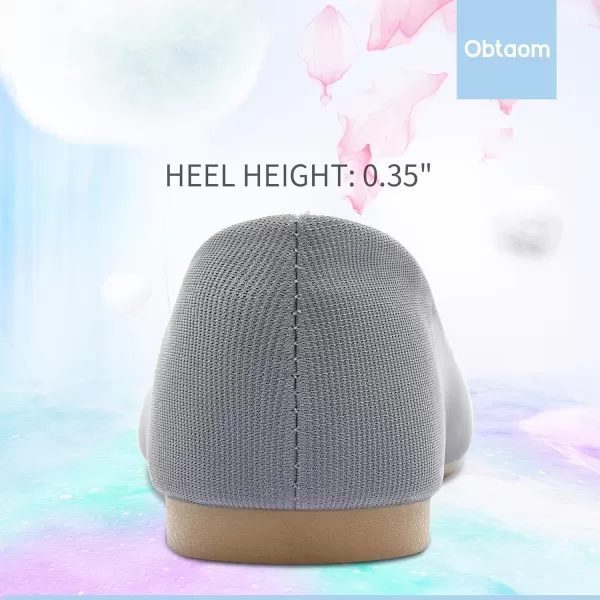 Obtaom Round Toe Women Flat Shoes Slip on Girls Dress Black Ballet Flats