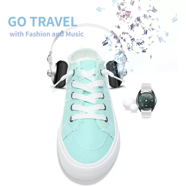 Obtaom Women Canvas Mules Memory Foam Clipper Fashion Sneakers Comfortable Slip-On Mule Backless Holiday Shoes