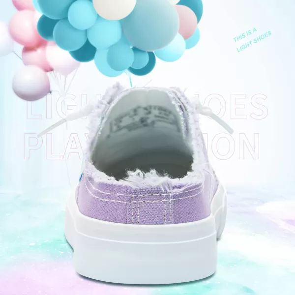 Obtaom Women Canvas Mules Memory Foam Clipper Fashion Sneakers Comfortable Slip-On Mule Backless Holiday Shoes