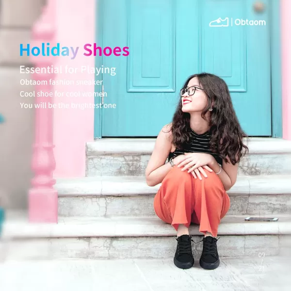 Obtaom Women Canvas Mules Memory Foam Clipper Fashion Sneakers Comfortable Slip-On Mule Backless Holiday Shoes