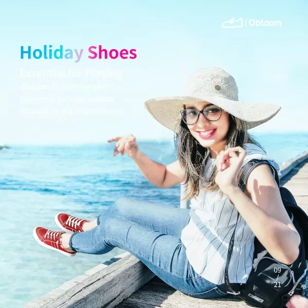 Obtaom Women Canvas Mules Memory Foam Clipper Fashion Sneakers Comfortable Slip-On Mule Backless Holiday Shoes