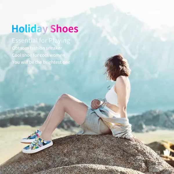 Obtaom Women Canvas Mules Memory Foam Clipper Fashion Sneakers Comfortable Slip-On Mule Backless Holiday Shoes