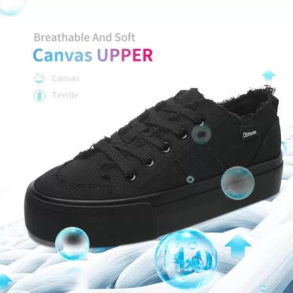 Obtaom Women Platform Canvas Sneakers White Comfort Play Fashion Sneakers Casual Lift Platform Lace Up Shoes Cute Low Top Walking Shoes for Lady