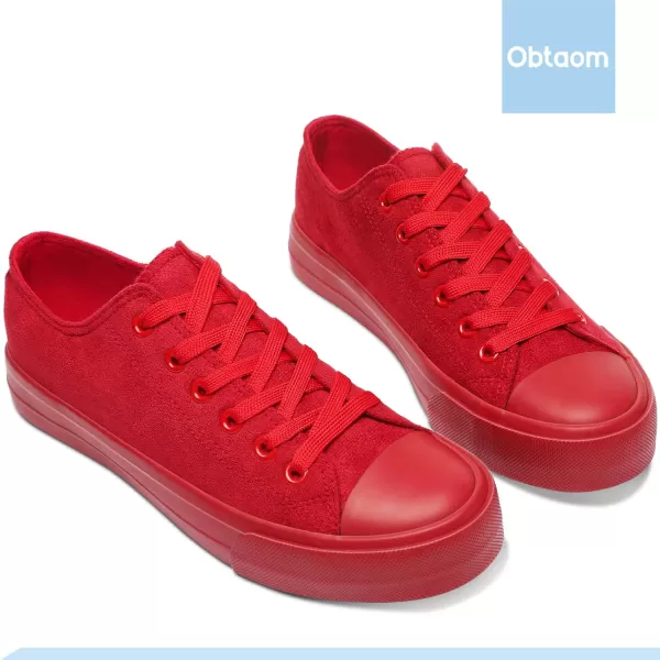 Obtaom Women’s Canvas Shoes Low Top Fashion Sneakers Slip on Walking Shoe