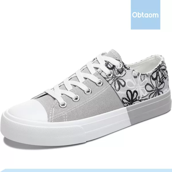 Obtaom Women’s Canvas Shoes Low Top Fashion Sneakers Slip on Walking Shoe
