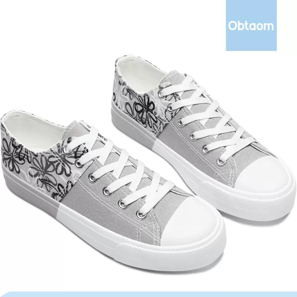 Obtaom Women’s Canvas Shoes Low Top Fashion Sneakers Slip on Walking Shoe