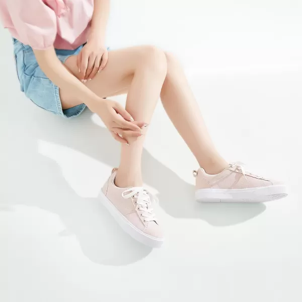 Obtaom Women's Canvas Sneakers Cute Lace up Fashion Sneaker Comfortable Skate Shoe for Lady Casual Tennis Flats