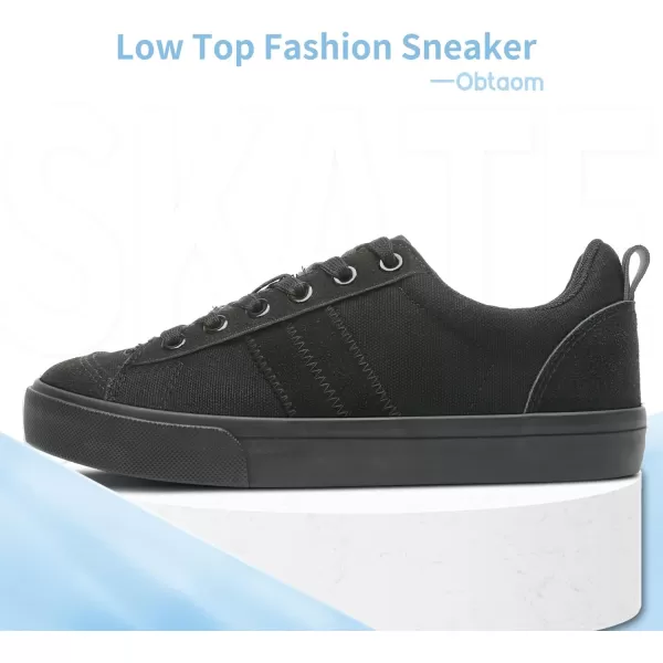 Obtaom Women's Canvas Sneakers Cute Lace up Fashion Sneaker Comfortable Skate Shoe for Lady Casual Tennis Flats