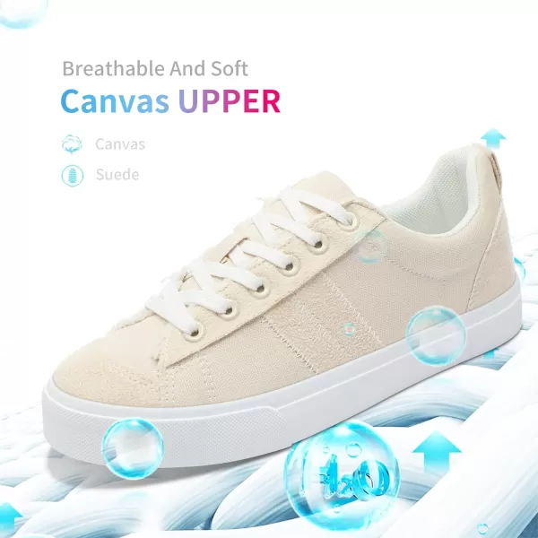 Obtaom Women's Canvas Sneakers Cute Lace up Fashion Sneaker Comfortable Skate Shoe for Lady Casual Tennis Flats
