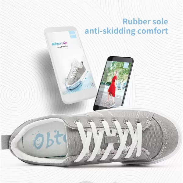 Obtaom Women's Canvas Sneakers Cute Lace up Fashion Sneaker Comfortable Skate Shoe for Lady Casual Tennis Flats