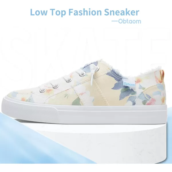 Obtaom Women's Play Fashion Sneaker White Color Washed and Leopard Canvas Slip on Shoes