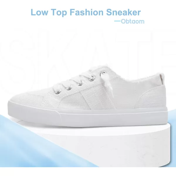 Obtaom Women's Play Fashion Sneaker White Color Washed and Leopard Canvas Slip on Shoes