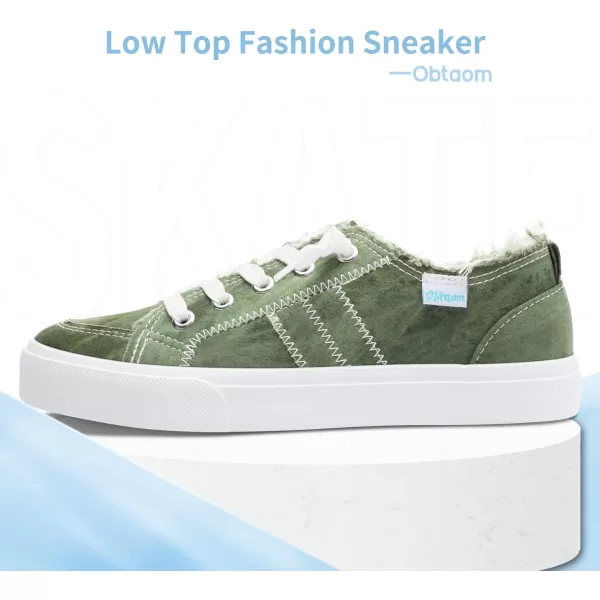 Obtaom Women's Play Fashion Sneaker White Color Washed and Leopard Canvas Slip on Shoes