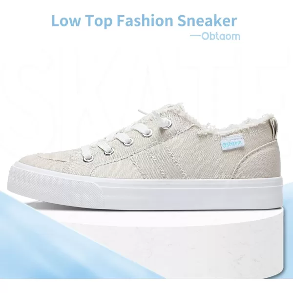 Obtaom Women's Play Fashion Sneaker White Color Washed and Leopard Canvas Slip on Shoes