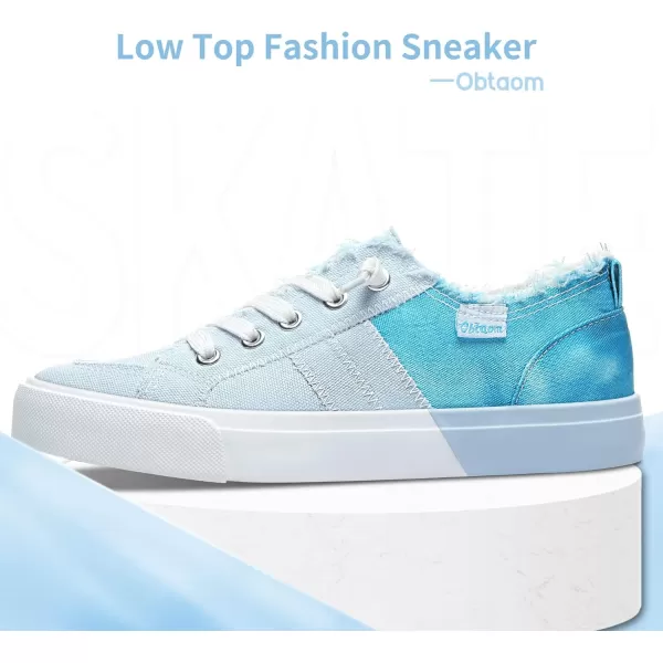 Obtaom Women's Play Fashion Sneaker White Color Washed and Leopard Canvas Slip on Shoes