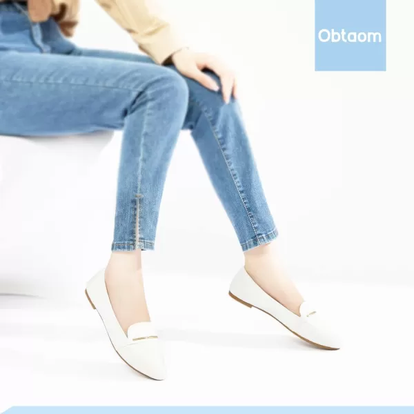Obtaom Women's Pointy Toe Loafer Flat Comfortable Faux Suede Work Shoes,Cute Penny Loafer Slip On Ballet Flat