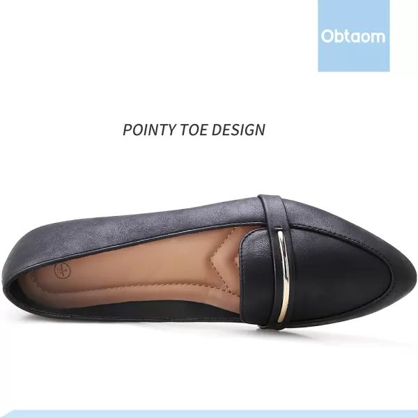 Obtaom Women's Pointy Toe Loafer Flat Comfortable Faux Suede Work Shoes,Cute Penny Loafer Slip On Ballet Flat