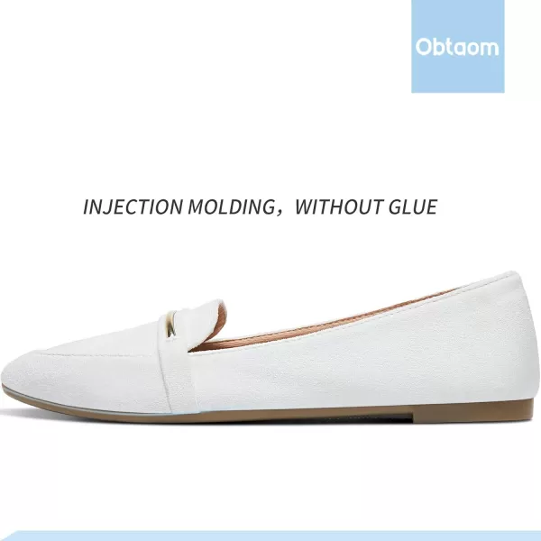 Obtaom Women's Pointy Toe Loafer Flat Comfortable Faux Suede Work Shoes,Cute Penny Loafer Slip On Ballet Flat