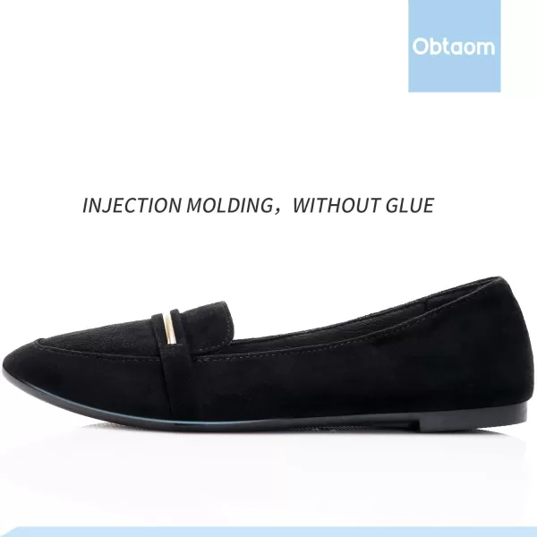 Obtaom Women's Pointy Toe Loafer Flat Comfortable Faux Suede Work Shoes,Cute Penny Loafer Slip On Ballet Flat