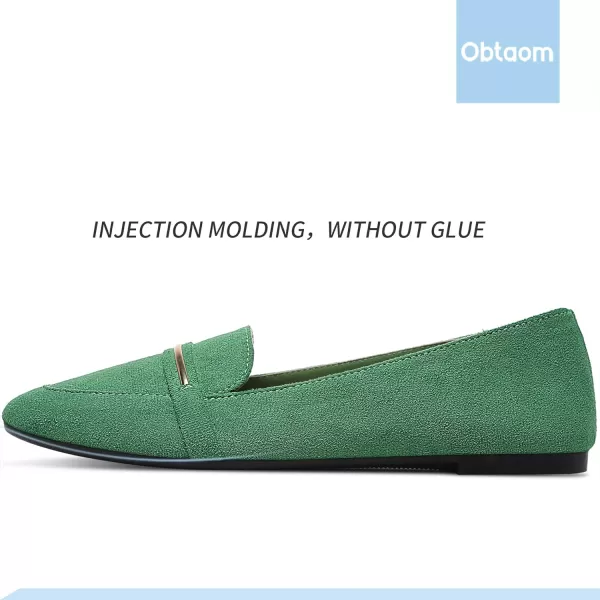 Obtaom Women's Pointy Toe Loafer Flat Comfortable Faux Suede Work Shoes,Cute Penny Loafer Slip On Ballet Flat