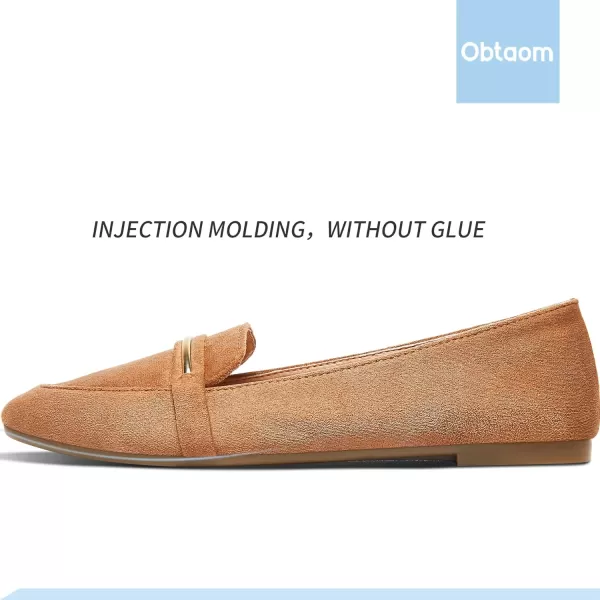 Obtaom Women's Pointy Toe Loafer Flat Comfortable Faux Suede Work Shoes,Cute Penny Loafer Slip On Ballet Flat