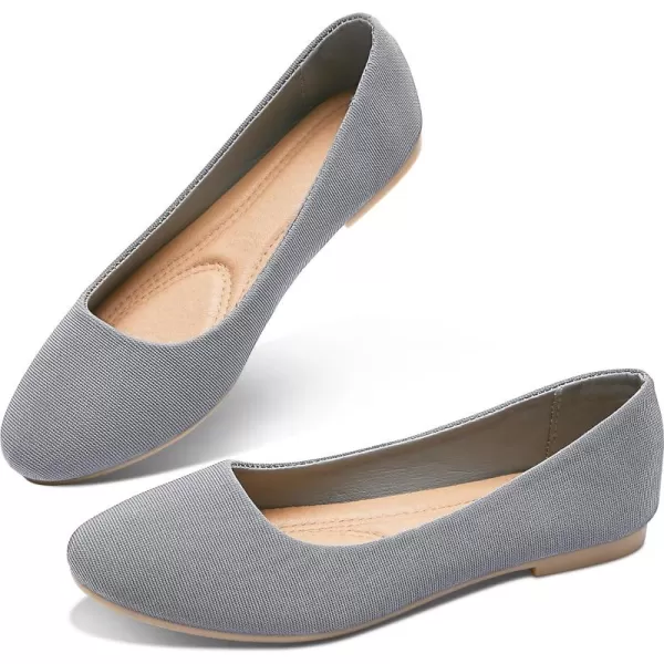 Obtaom Round Toe Women Flat Shoes Slip on Girls Dress Black Ballet Flats