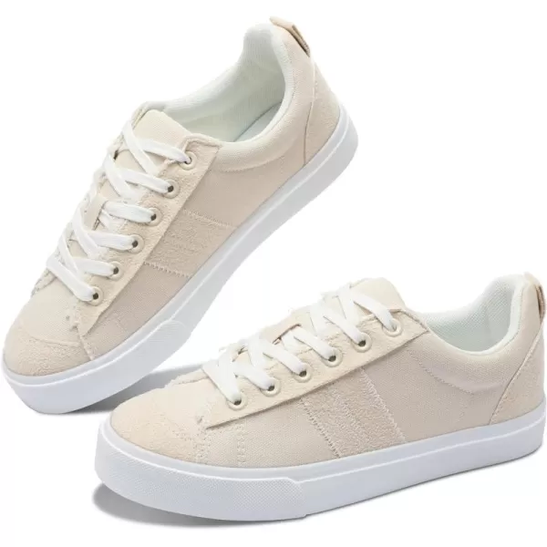 Obtaom Women's Canvas Sneakers Cute Lace up Fashion Sneaker Comfortable Skate Shoe for Lady Casual Tennis Flats