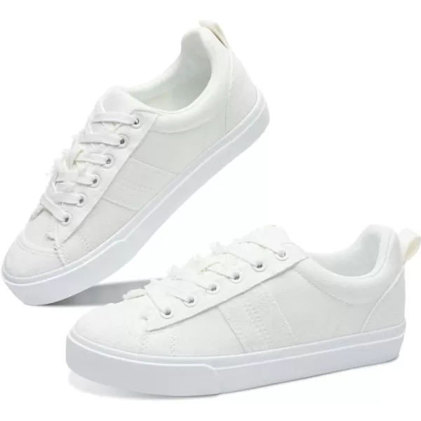 Obtaom Women's Canvas Sneakers Cute Lace up Fashion Sneaker Comfortable Skate Shoe for Lady Casual Tennis Flats