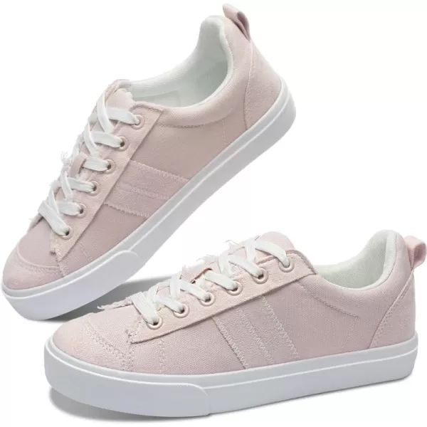 Obtaom Women's Canvas Sneakers Cute Lace up Fashion Sneaker Comfortable Skate Shoe for Lady Casual Tennis Flats