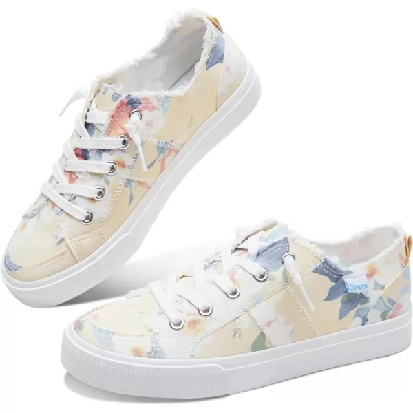 Obtaom Women's Play Fashion Sneaker White Color Washed and Leopard Canvas Slip on Shoes