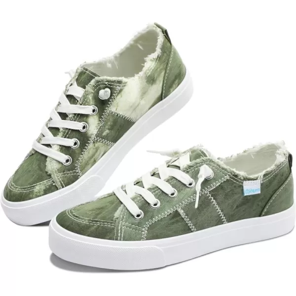Obtaom Women's Play Fashion Sneaker White Color Washed and Leopard Canvas Slip on Shoes