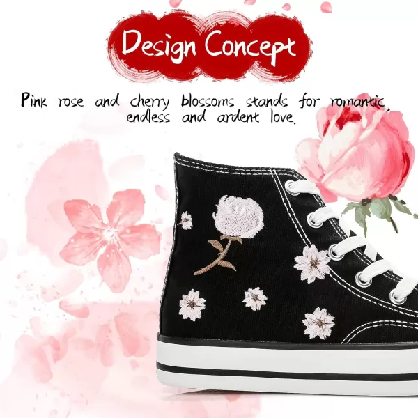 kufeiti Women’s High Top Canvas Sneakers Canvas Shoes Lace up White Black Sneakers Casual Walking Shoes