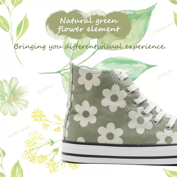 kufeiti Women’s High Top Canvas Sneakers Canvas Shoes Lace up White Black Sneakers Casual Walking Shoes