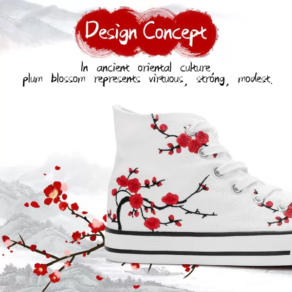 kufeiti Women’s High Top Canvas Sneakers Canvas Shoes Lace up White Black Sneakers Casual Walking Shoes