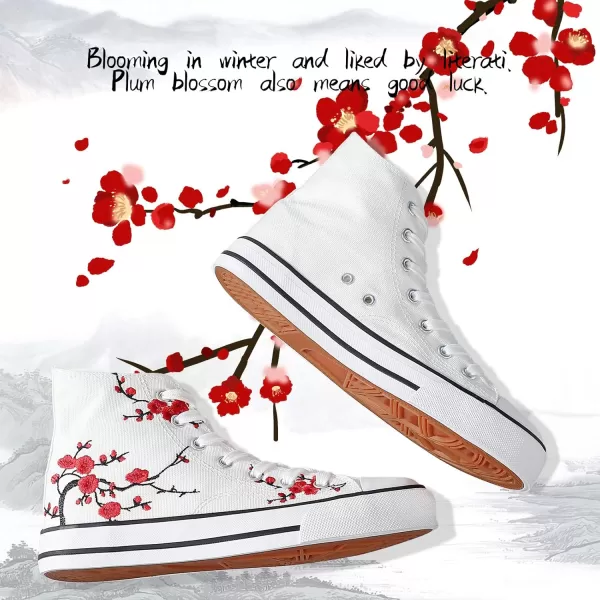 kufeiti Women’s High Top Canvas Sneakers Canvas Shoes Lace up White Black Sneakers Casual Walking Shoes