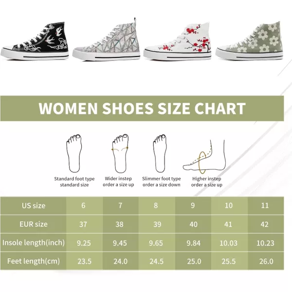 kufeiti Women’s High Top Canvas Sneakers Canvas Shoes Lace up White Black Sneakers Casual Walking Shoes