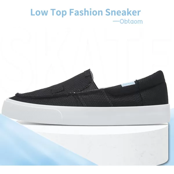 Obtaom Slip On Shoes Canvas Slip On Sneakers Comfy Arch Support Flats Casual Canvas Fashion Sneaker