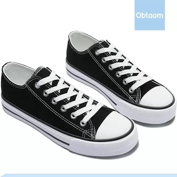 Obtaom Women’s Canvas Shoes Low Top Fashion Sneakers Slip on Walking Shoe