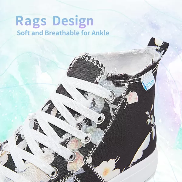 Obtaom womens/mens high top canvas Shoes Play mid calf fashion sneaker casual lace up hi top washed canvas shoes
