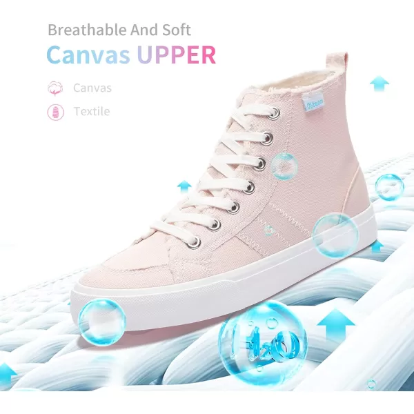 Obtaom womens/mens high top canvas Shoes Play mid calf fashion sneaker casual lace up hi top washed canvas shoes