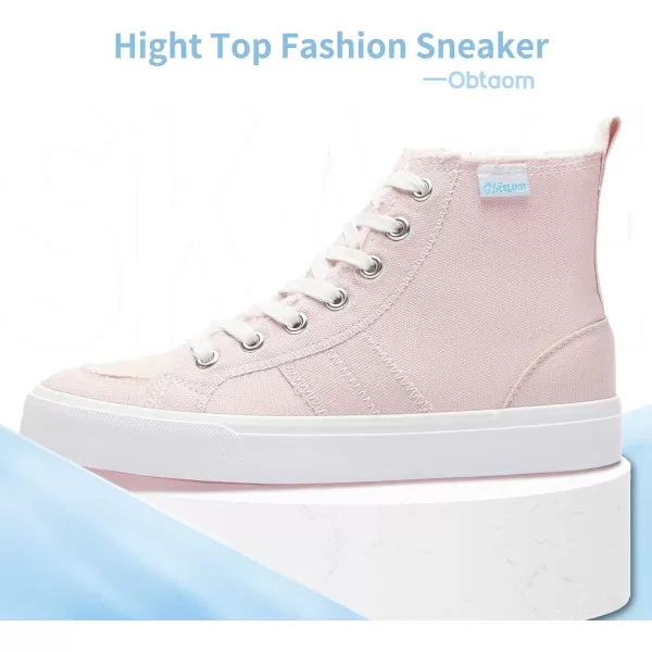 Obtaom womens/mens high top canvas Shoes Play mid calf fashion sneaker casual lace up hi top washed canvas shoes