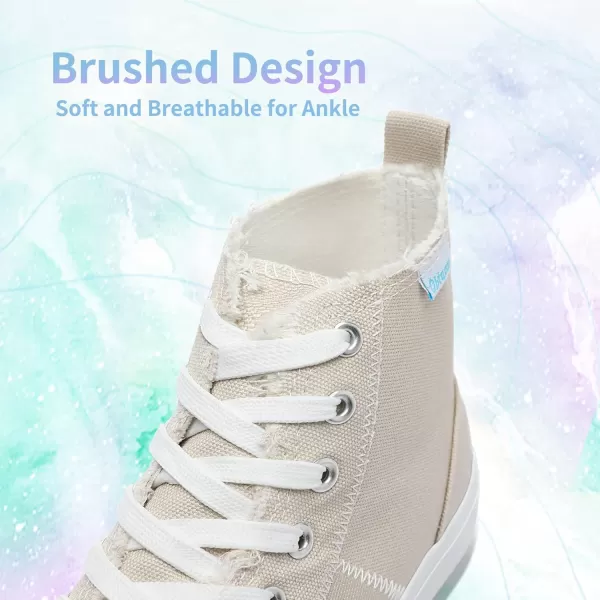 Obtaom womens/mens high top canvas Shoes Play mid calf fashion sneaker casual lace up hi top washed canvas shoes
