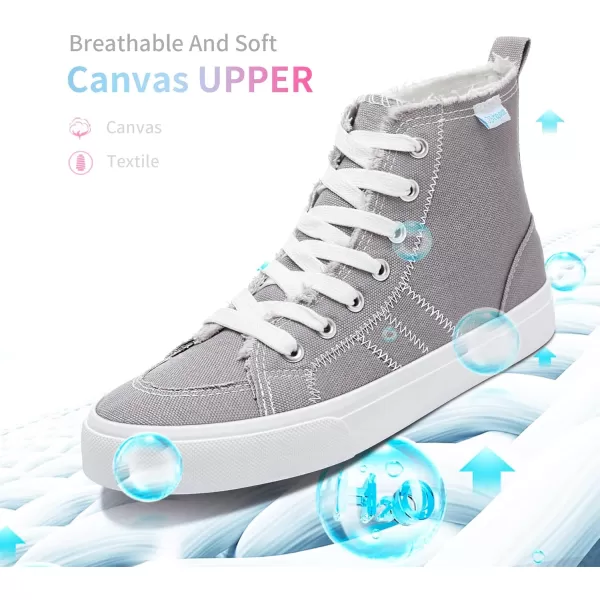Obtaom womens/mens high top canvas Shoes Play mid calf fashion sneaker casual lace up hi top washed canvas shoes