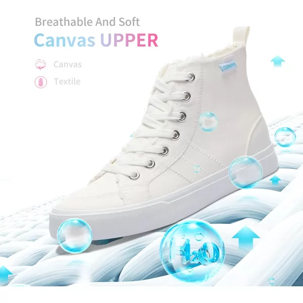 Obtaom womens/mens high top canvas Shoes Play mid calf fashion sneaker casual lace up hi top washed canvas shoes
